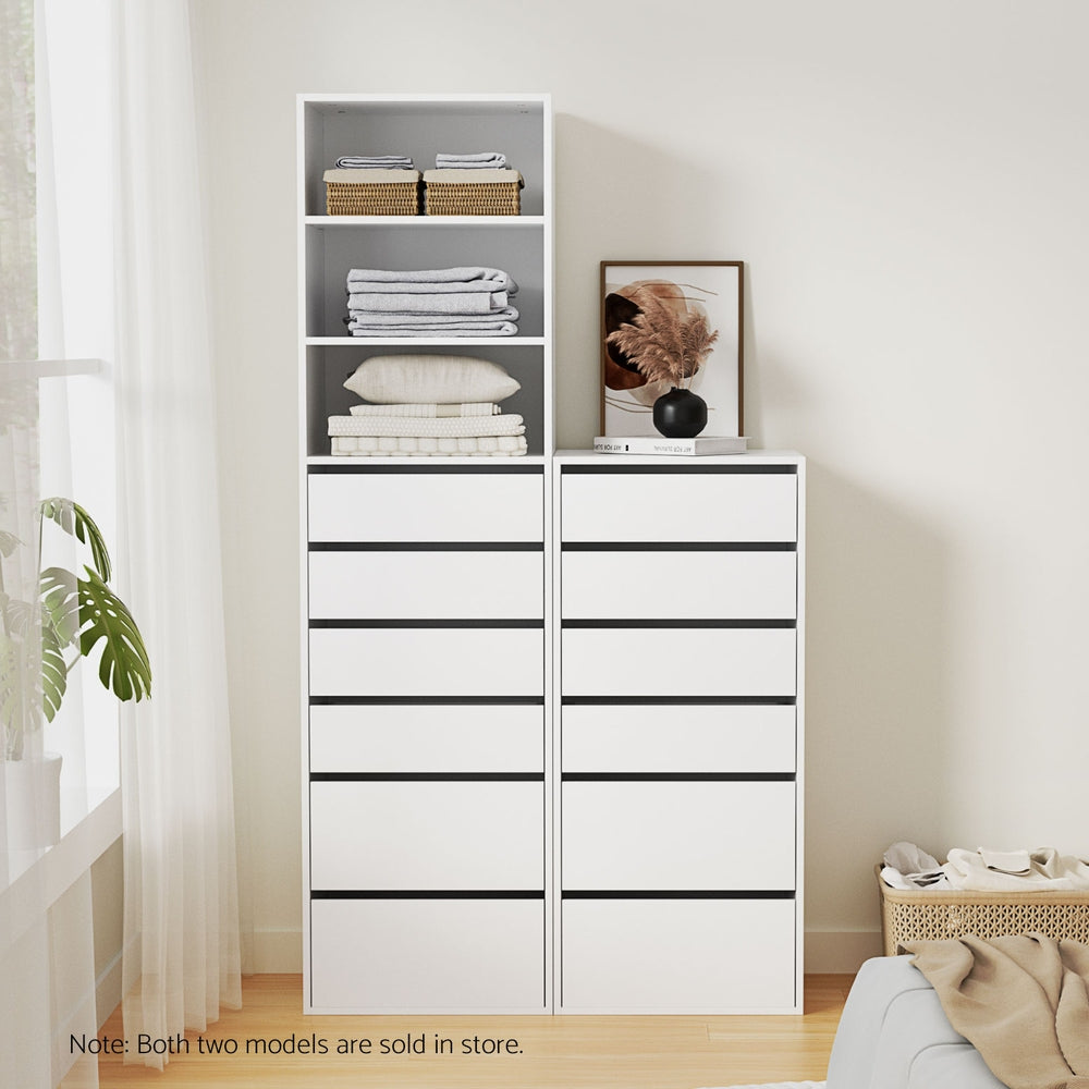 Artiss 6 Chest of Drawers Tallboy Cabinet White-Furniture > Bedroom > Dressers-PEROZ Accessories