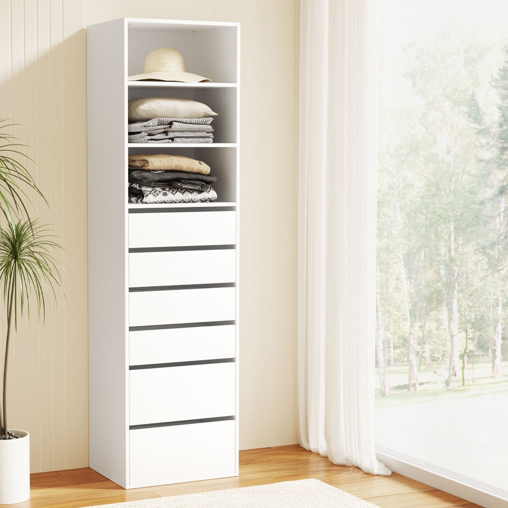 Artiss 6 Chest of Drawers Tallboy Cabinet White-Furniture > Bedroom > Dressers-PEROZ Accessories