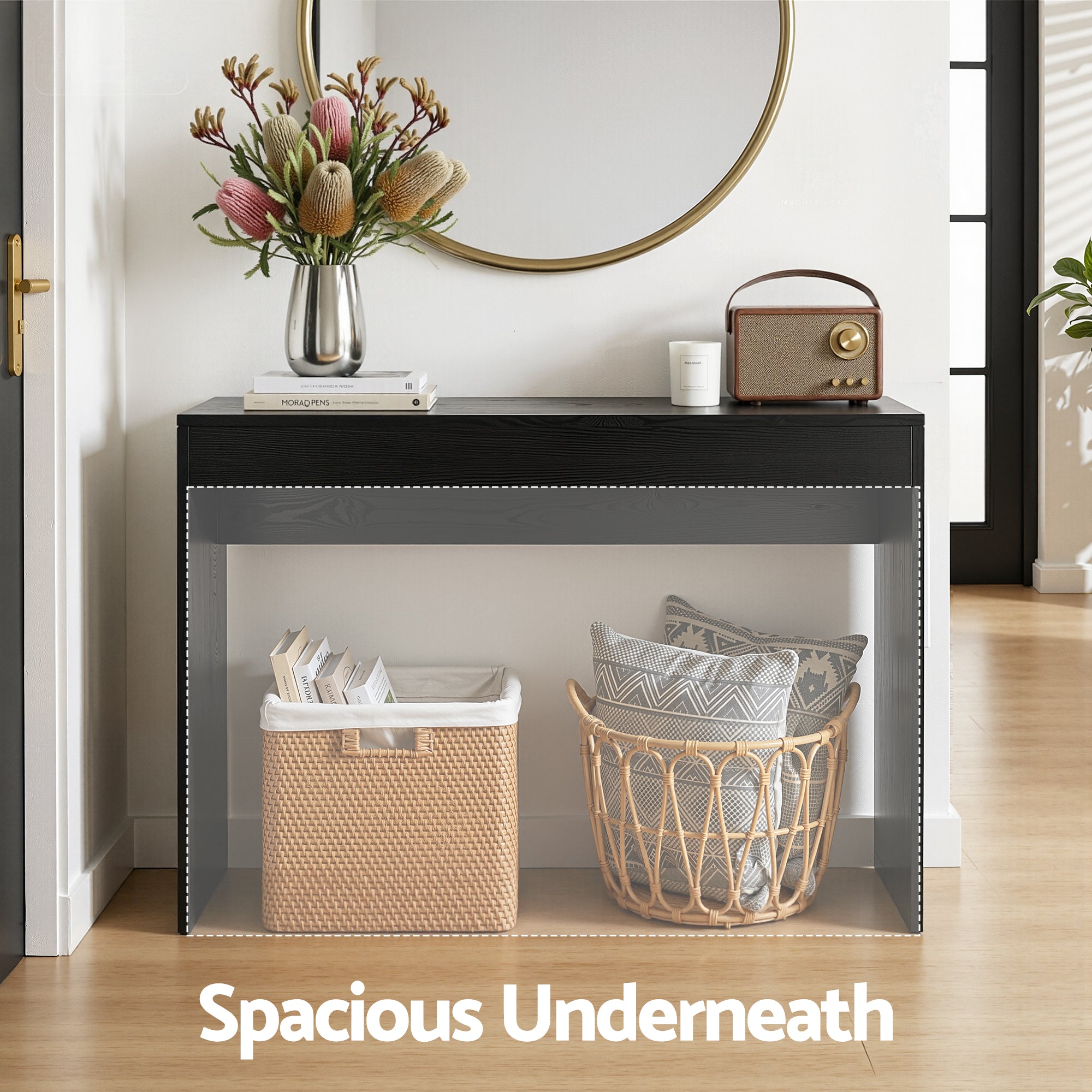 Artiss Console Table Hallway Sofa Entryway Entrance 120CM Black-Furniture > Living Room > Side Tables-PEROZ Accessories