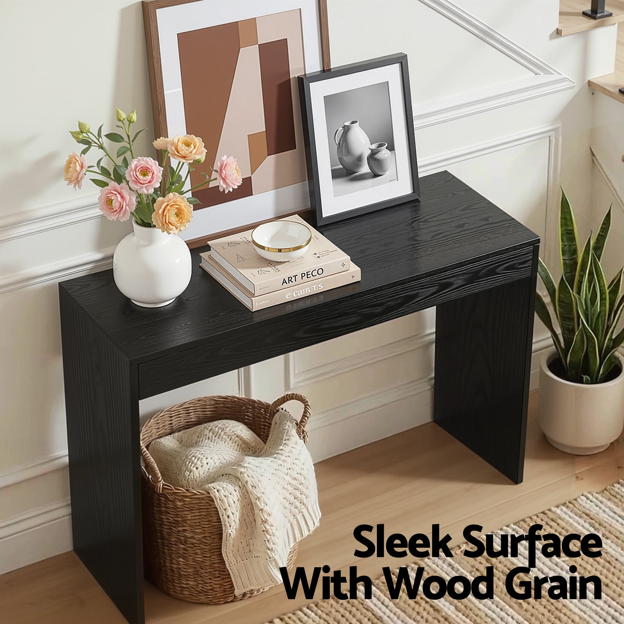 Artiss Console Table Hallway Sofa Entryway Entrance 120CM Black-Furniture > Living Room > Side Tables-PEROZ Accessories