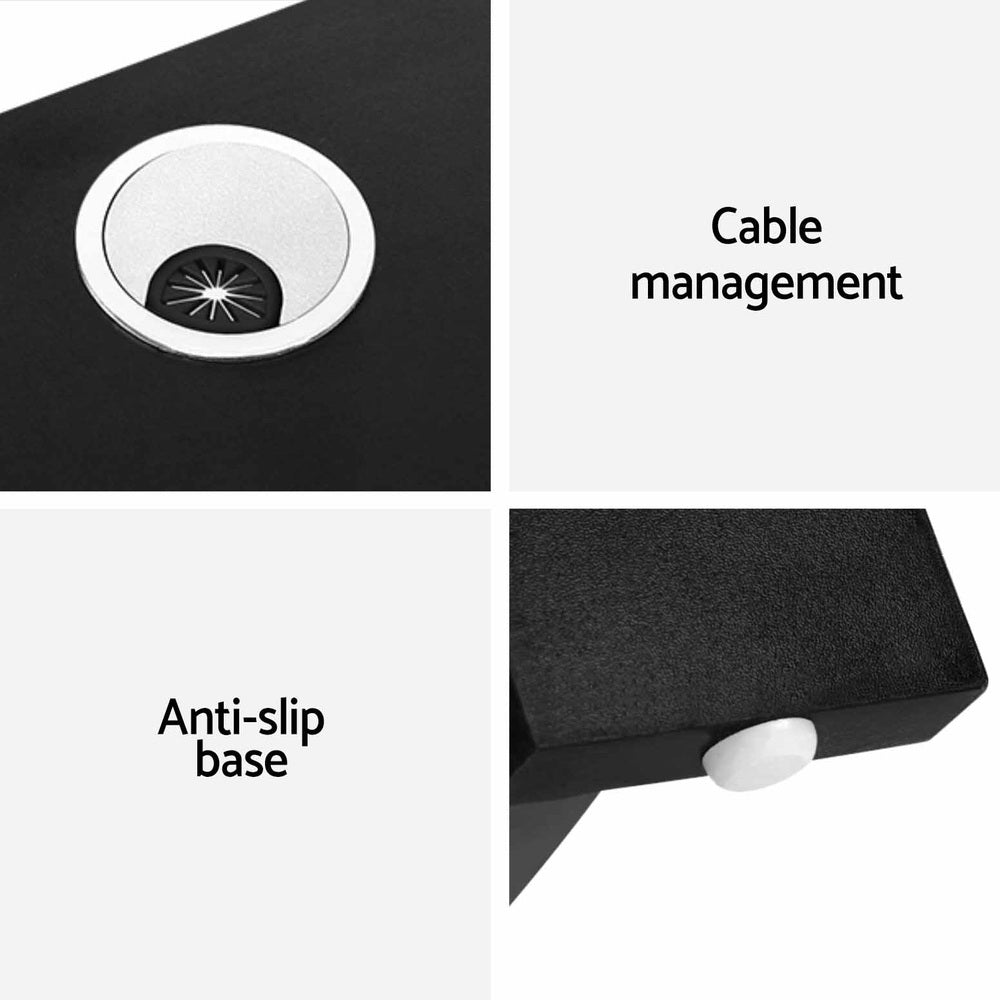 Artiss Computer Desk Shelf L-Shape Black 136CM-Office Desks-PEROZ Accessories