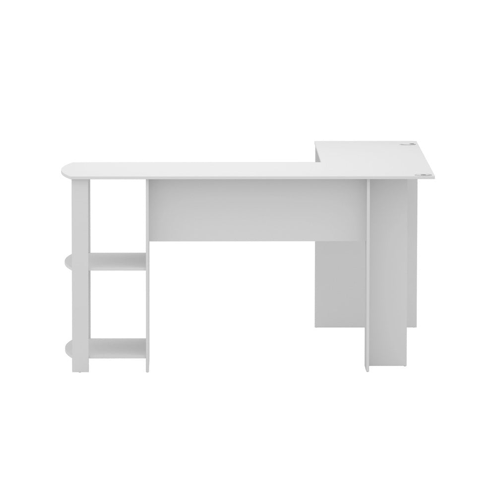 Artiss Computer Desk Shelf L-Shape White 136CM-Office Desks-PEROZ Accessories