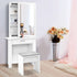 Artiss Dressing Table Stool Set Sliding Mirror White Demi-Dressing Tables-PEROZ Accessories