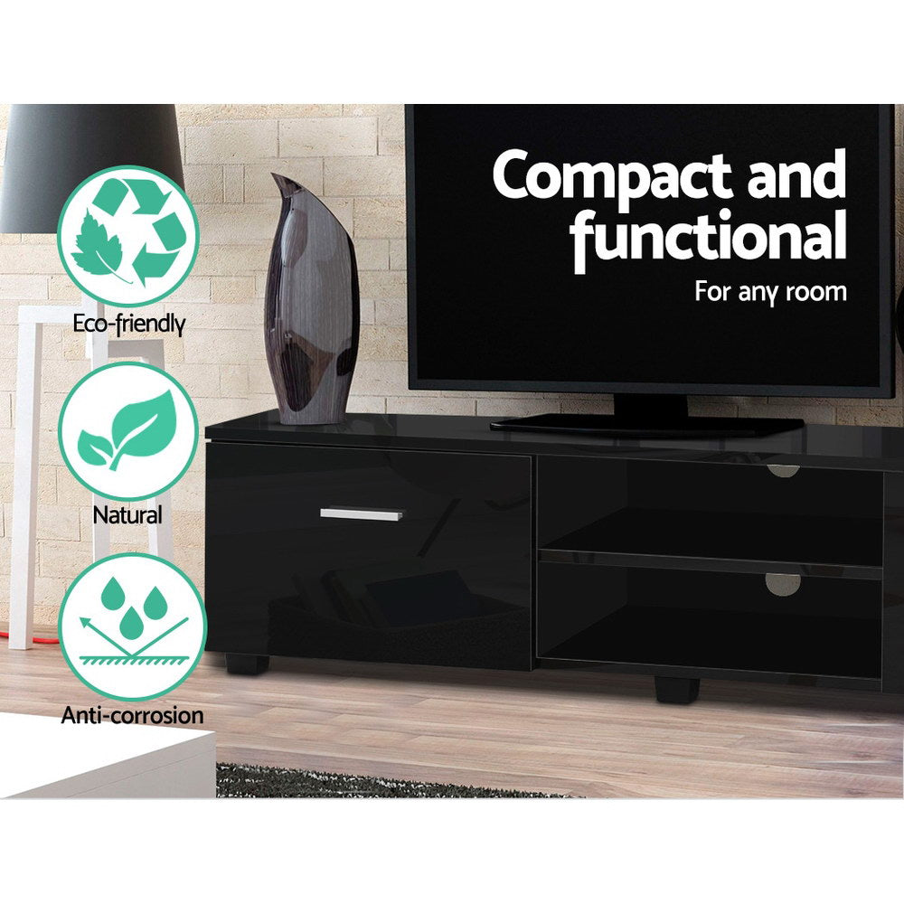 Artiss Entertainment Unit TV Cabinet 140cm Black Jim-Entertainment Units-PEROZ Accessories