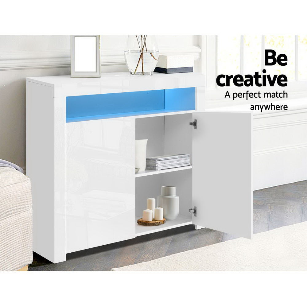 Artiss Buffet Sideboard LED - ARNO White-Sideboards-PEROZ Accessories
