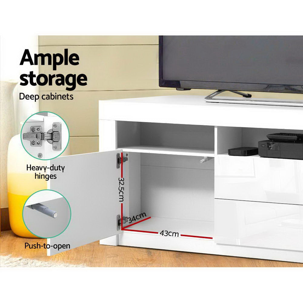 Artiss Entertainment Unit TV Cabinet LED 160cm White Anna-Entertainment Units-PEROZ Accessories