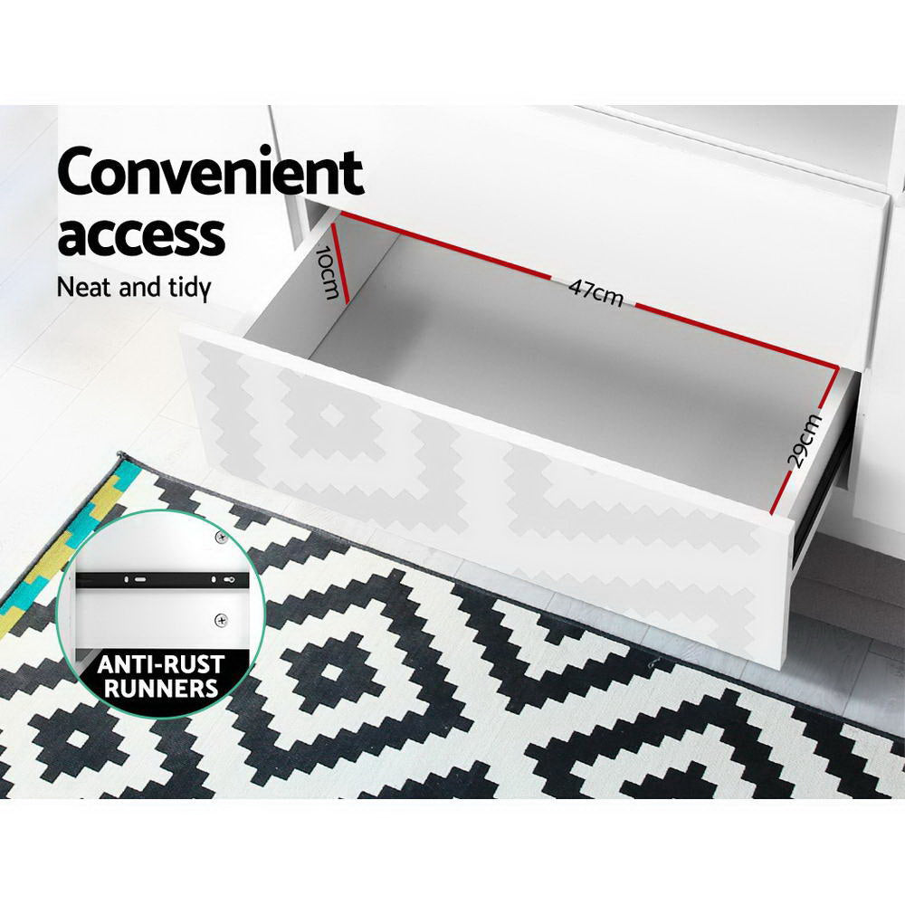 Artiss Entertainment Unit TV Cabinet LED 160cm White Anna-Entertainment Units-PEROZ Accessories