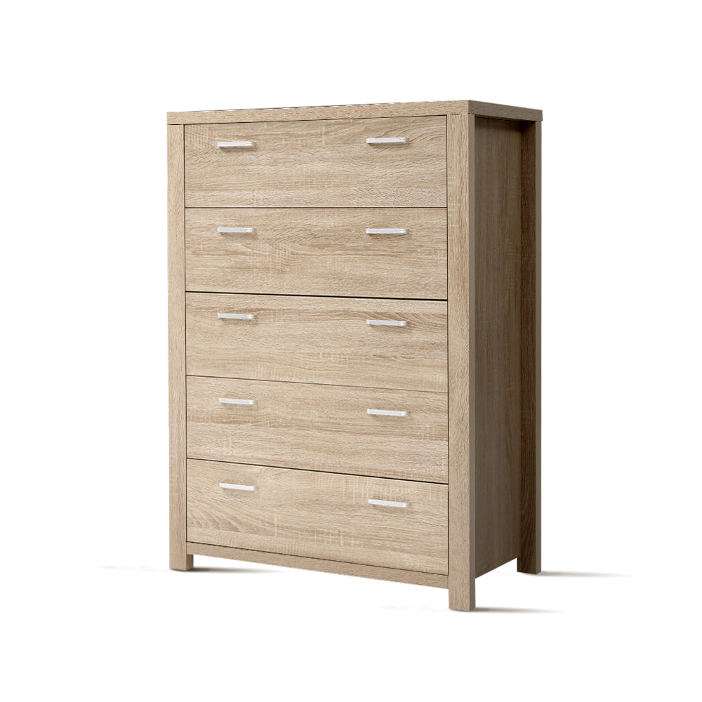 Artiss 5 Chest of Drawers - MAXI Pine-Furniture > Bedroom-PEROZ Accessories