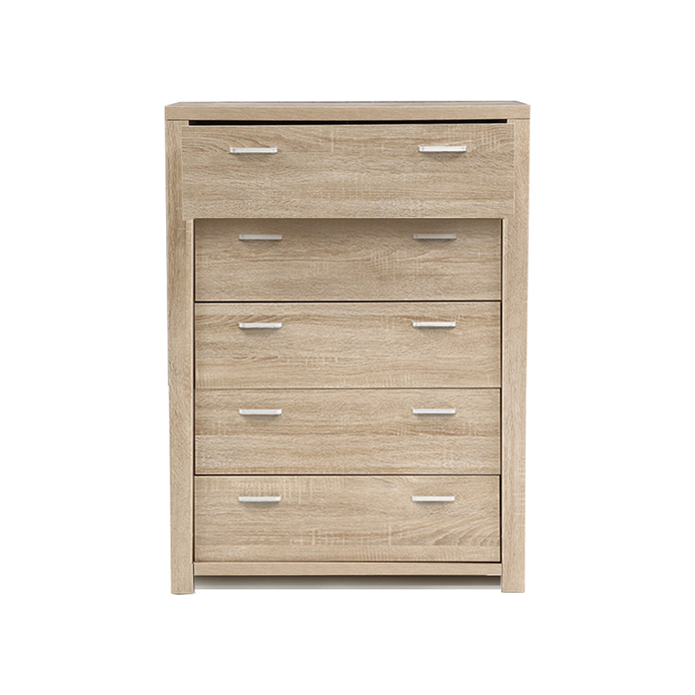 Artiss 5 Chest of Drawers - MAXI Pine-Furniture > Bedroom-PEROZ Accessories