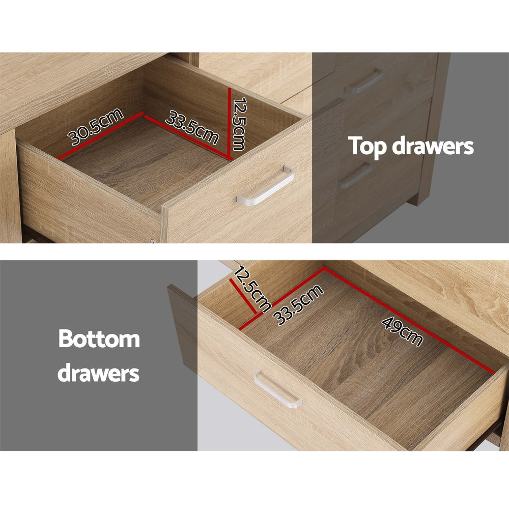 Artiss 7 Chest of Drawers - MAXI Pine-Furniture > Bedroom-PEROZ Accessories