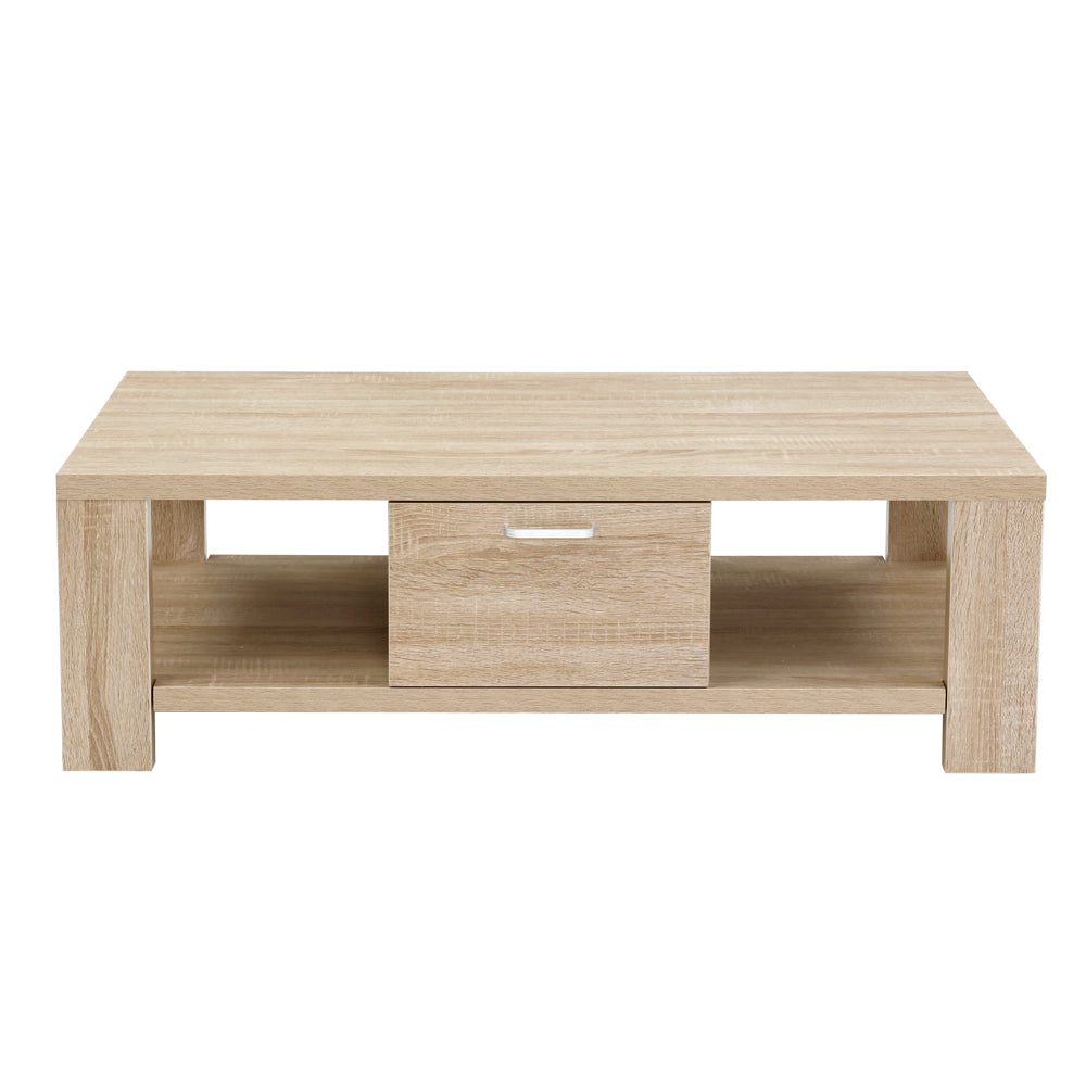Artiss Coffee Table 1 Drawer Oak Maxi-Furniture > Living Room-PEROZ Accessories