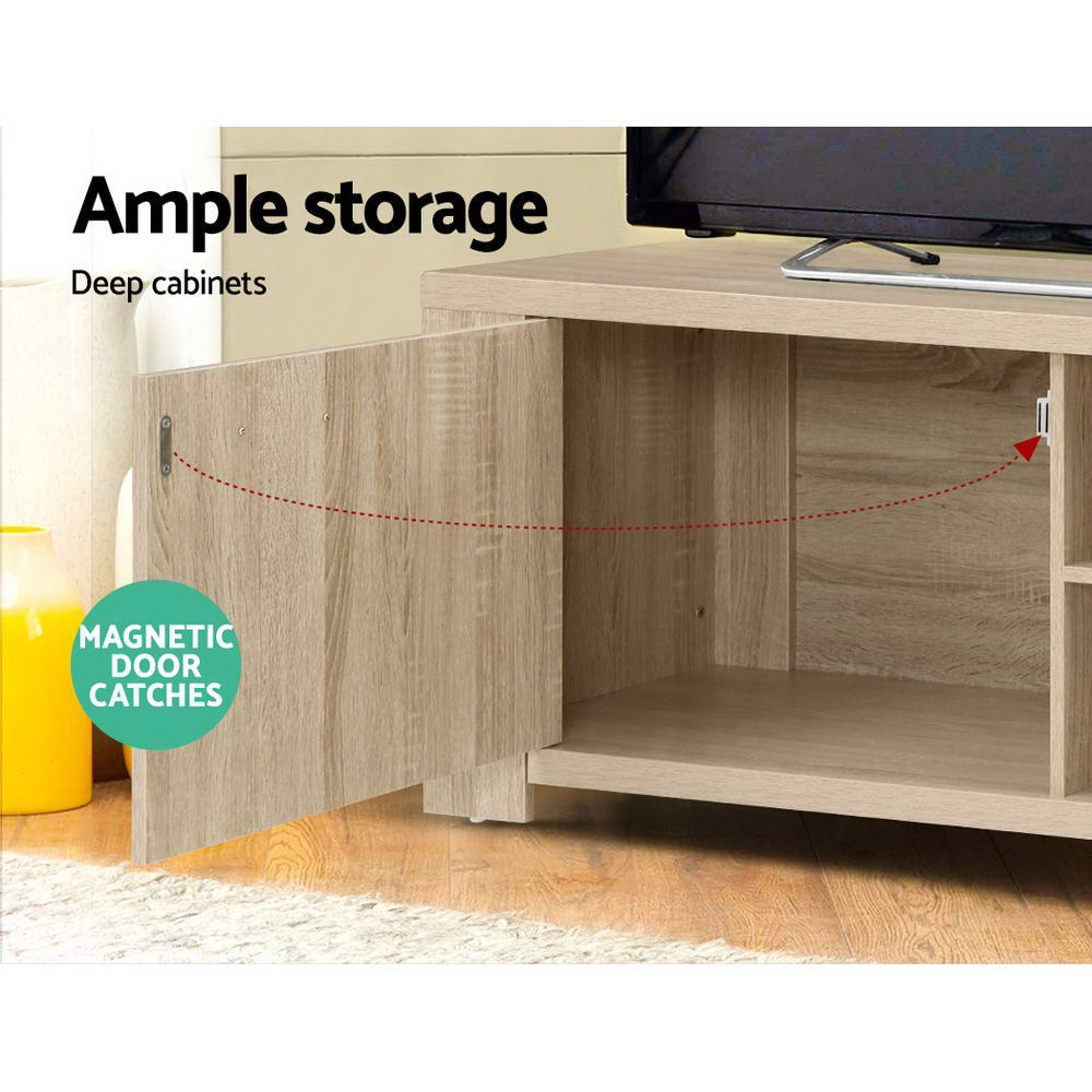 Artiss TV Cabinet Entertainment Unit 160cm Oak Maxi-Entertainment Units-PEROZ Accessories