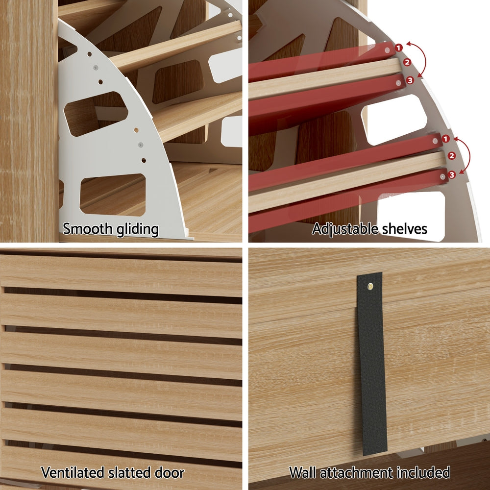 Artiss Shoe Cabinet Storage Drawer 45 Pairs Pine-Furniture > Living Room > Shoe Storage-PEROZ Accessories