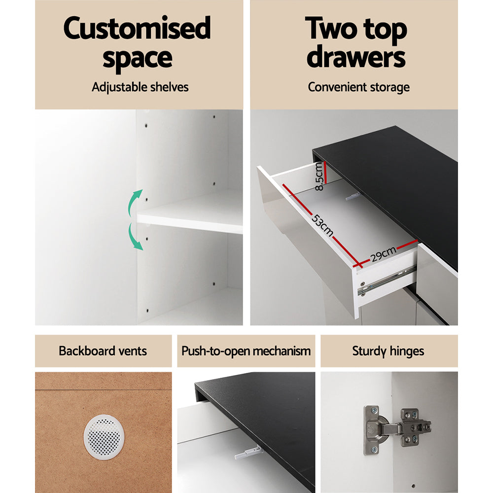 Artiss Shoe Rack Cabinet Storage 120cm w/ Drawer - White Lydia-Shoe Storage Cabinets-PEROZ Accessories