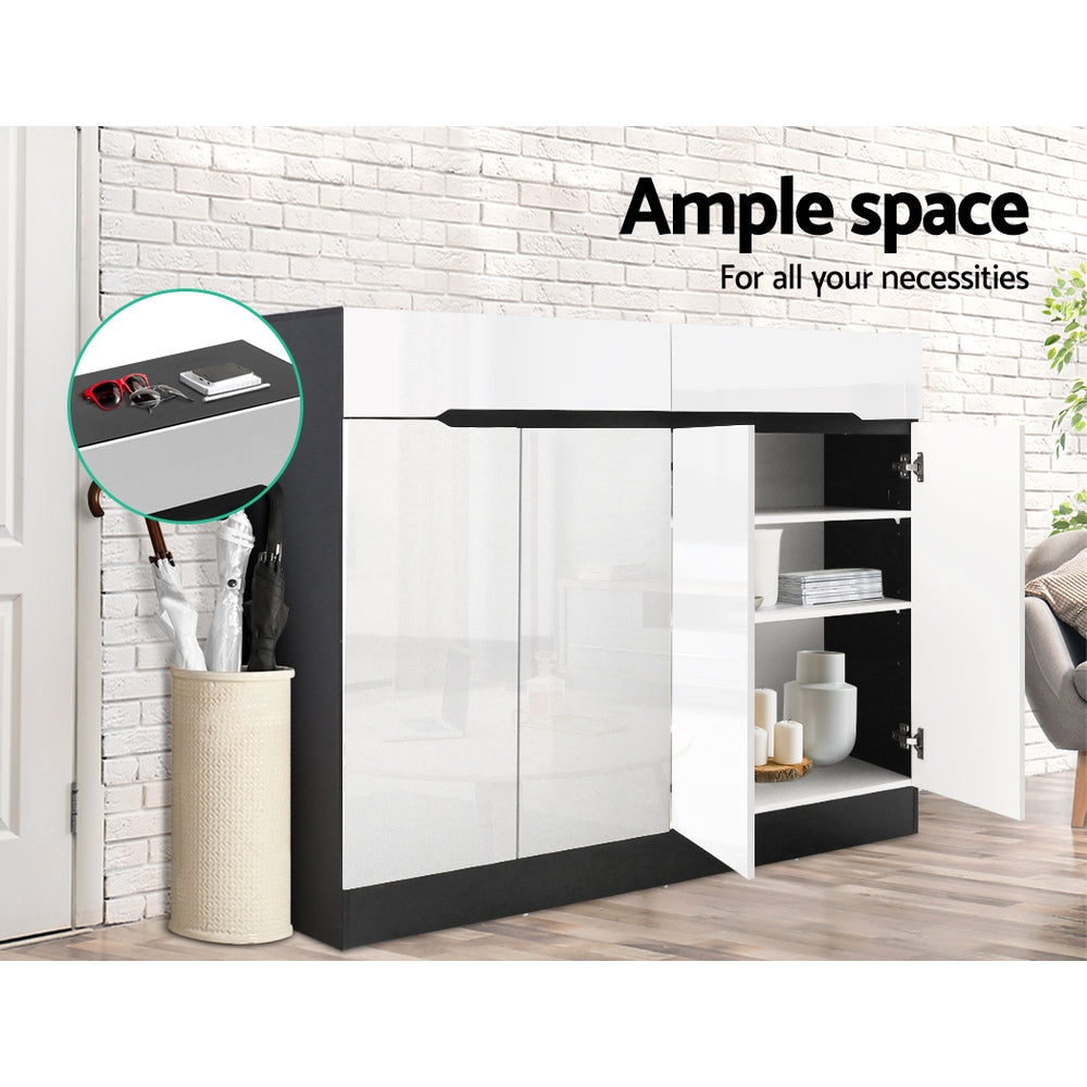 Artiss Shoe Rack Cabinet Storage 120cm w/ Drawer - White Lydia-Shoe Storage Cabinets-PEROZ Accessories