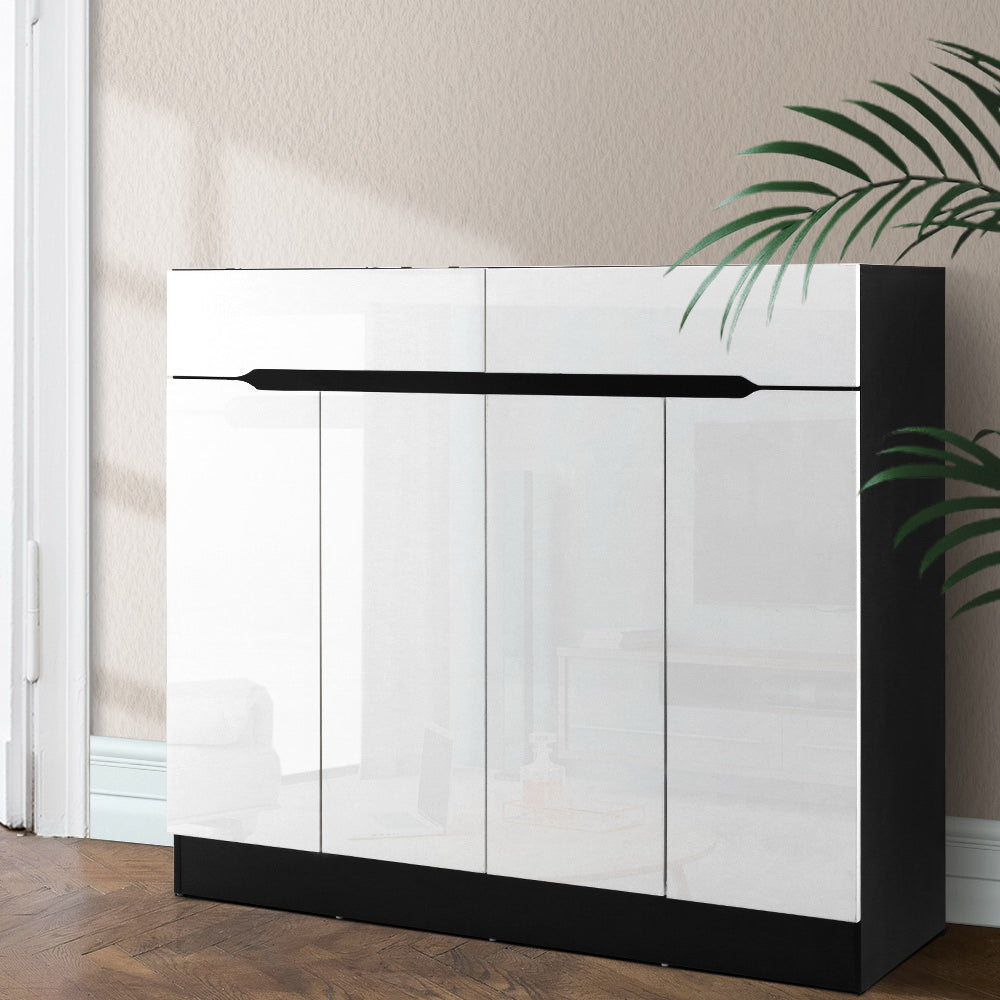 Artiss Shoe Rack Cabinet Storage 120cm w/ Drawer - White Lydia-Shoe Storage Cabinets-PEROZ Accessories