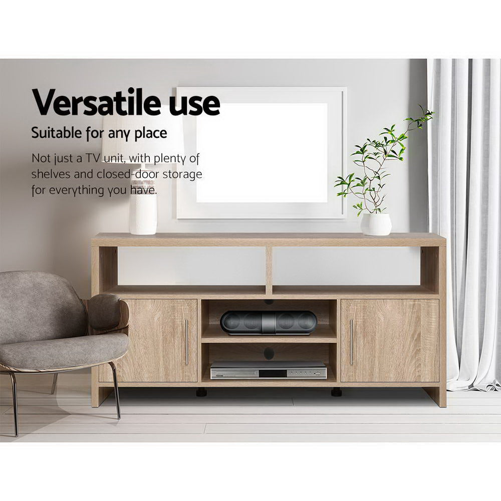 Artiss TV Cabinet Entertainment Unit 140cm Oak Ken-Entertainment Units-PEROZ Accessories
