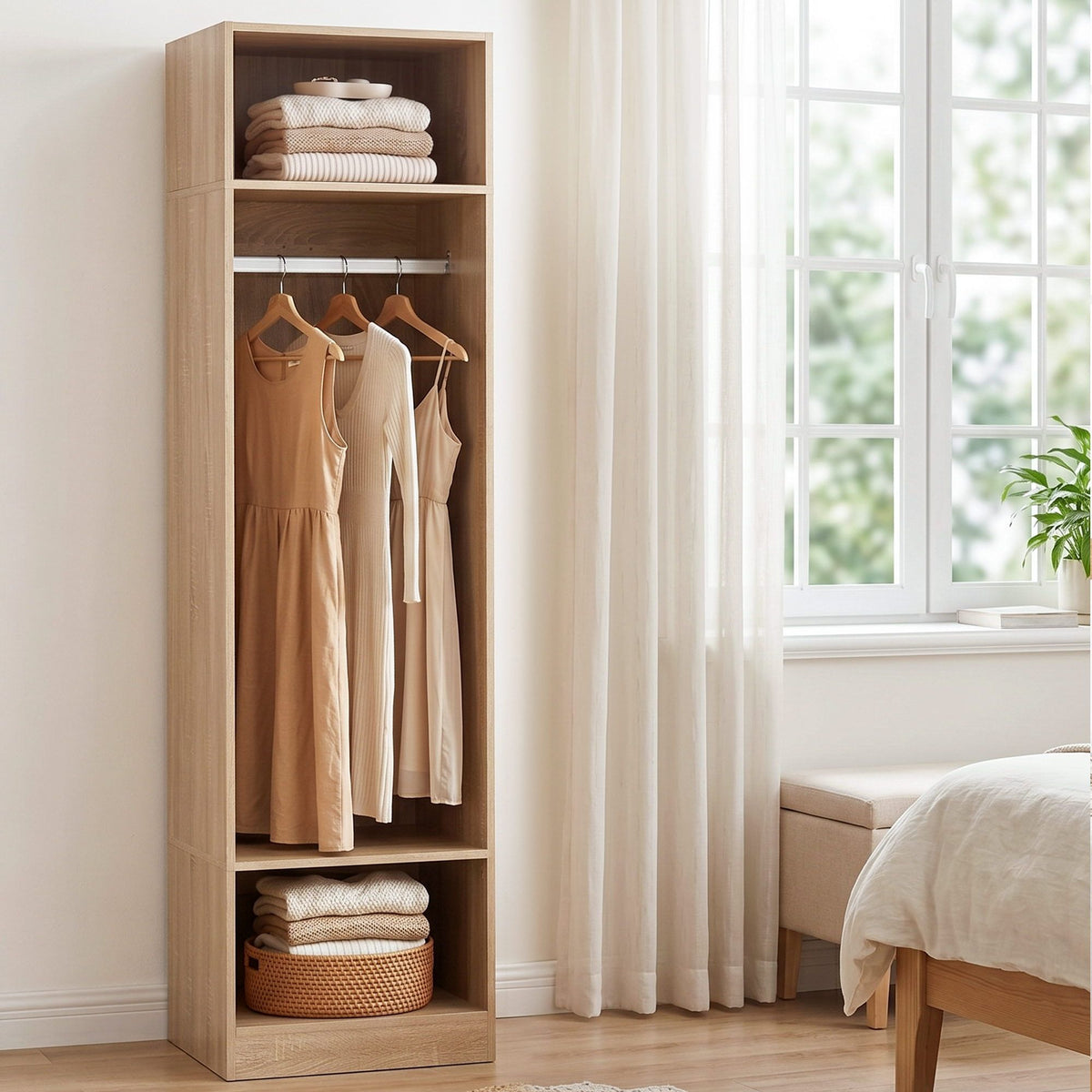 Artiss Wardrobe Clothes Closet Storage Organizer Shelf Pine-Home & Garden > Storage > Clothing & Wardrobe Storage-PEROZ Accessories