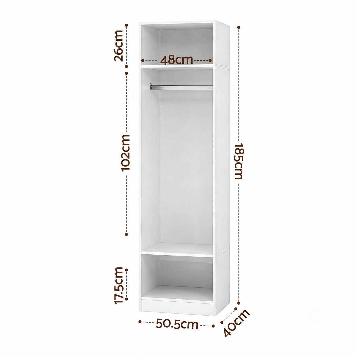 Artiss Wardrobe Clothes Closet Storage Organizer Shelf White-Home & Garden > Storage > Clothing & Wardrobe Storage-PEROZ Accessories