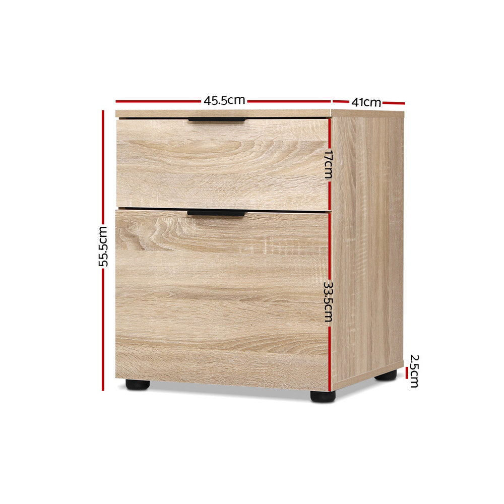 Artiss Filing Cabinet 2 Drawer Office Storage Organiser-Furniture > Office-PEROZ Accessories