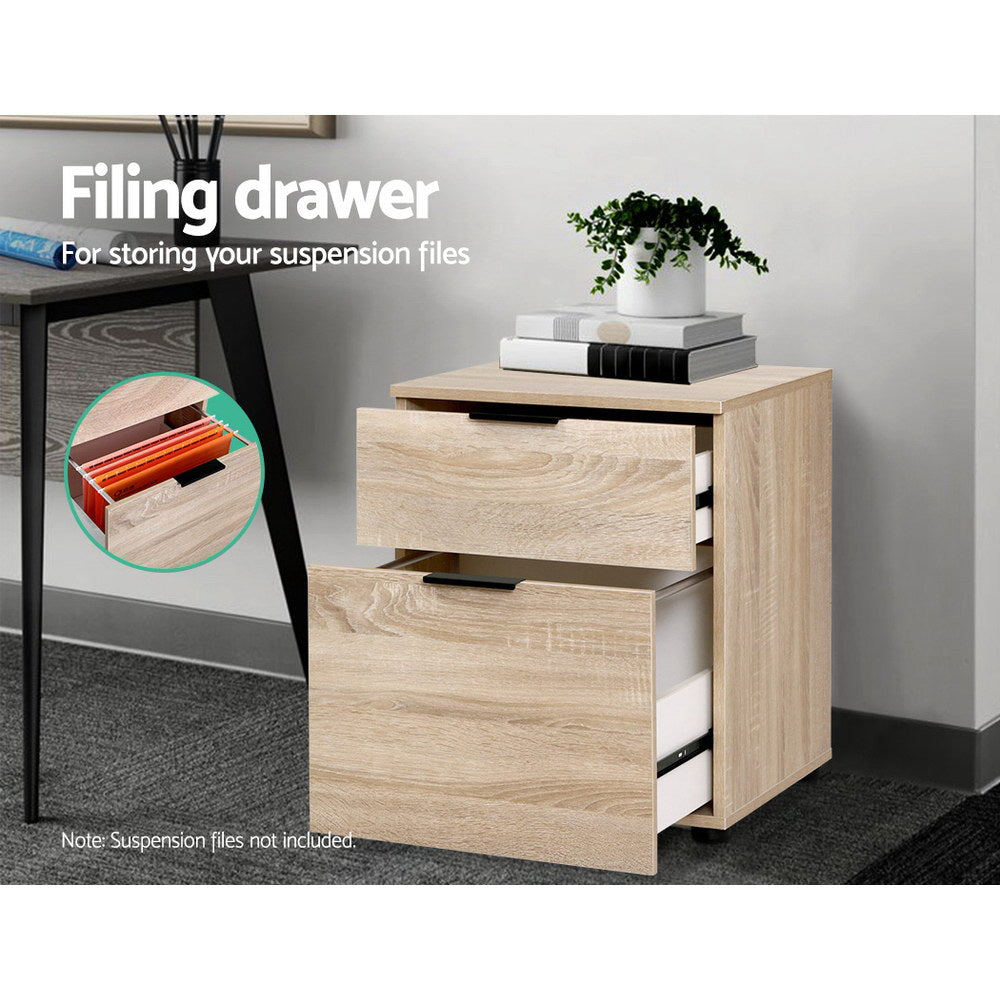 Artiss Filing Cabinet 2 Drawer Office Storage Organiser-Furniture > Office-PEROZ Accessories