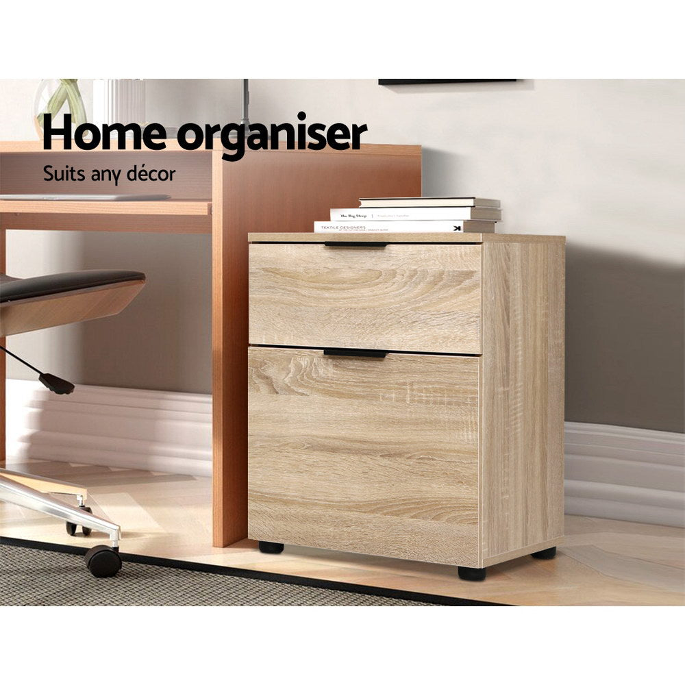 Artiss Filing Cabinet 2 Drawer Office Storage Organiser-Furniture > Office-PEROZ Accessories