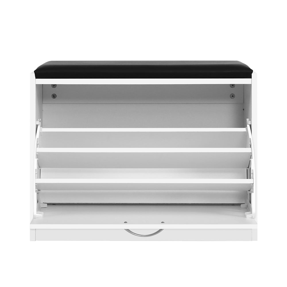 Artiss Shoe Cabinet Bench Shoes Storage Rack Organiser Drawer White 15 Pairs-Furniture > Living Room-PEROZ Accessories