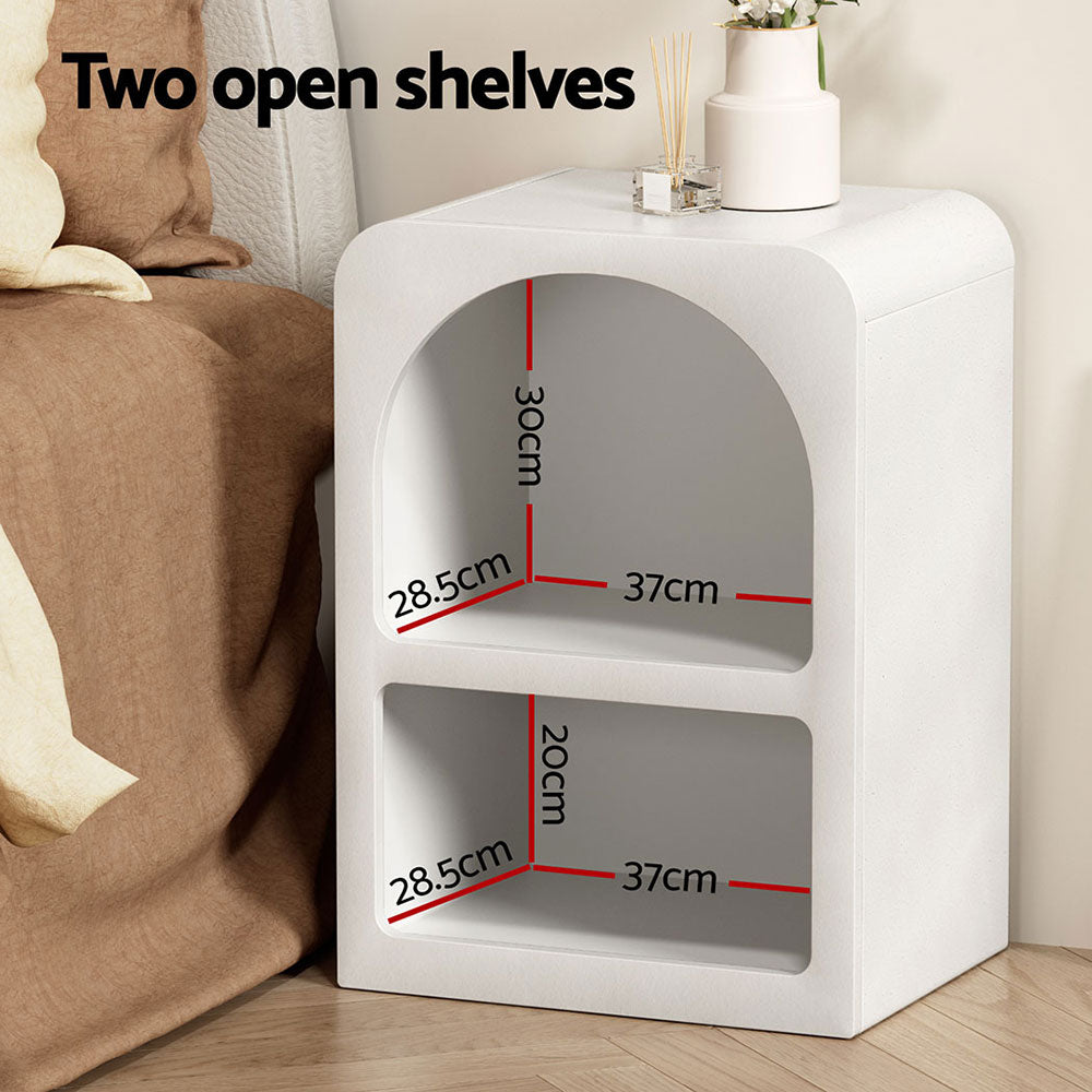 Artiss Bedside Table Shelves Side End Table Storage Nightstand White ARCHED-BedSide Tabless-PEROZ Accessories