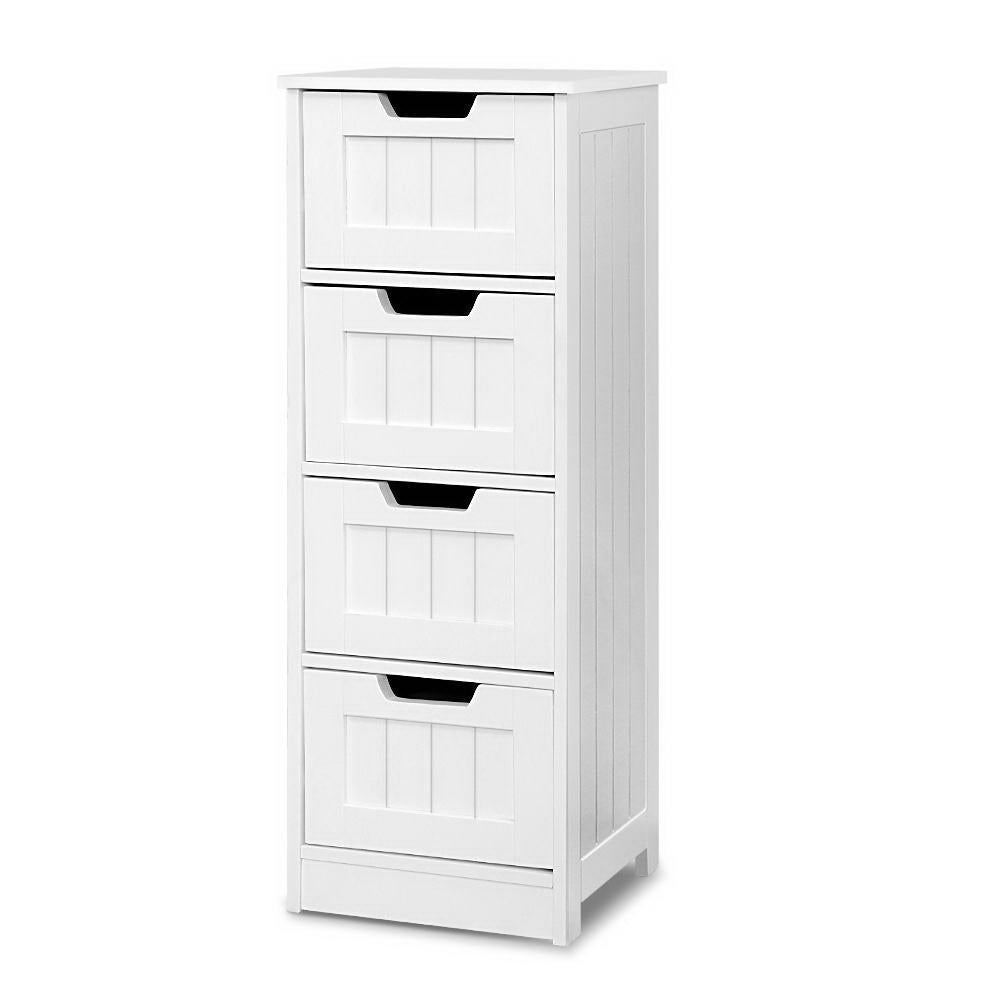 Artiss 4 Chest of Drawers - LEESA White-Bathroom Storage-PEROZ Accessories