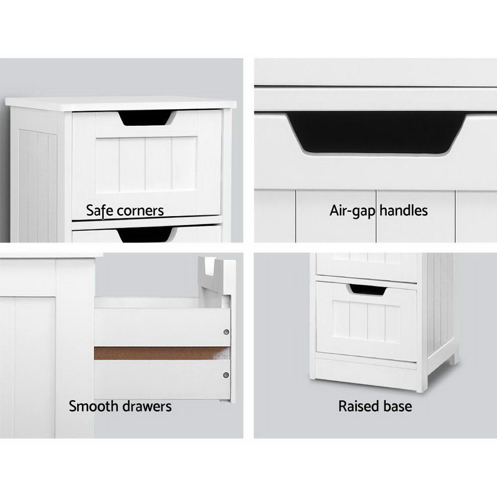 Artiss 4 Chest of Drawers - LEESA White-Bathroom Storage-PEROZ Accessories