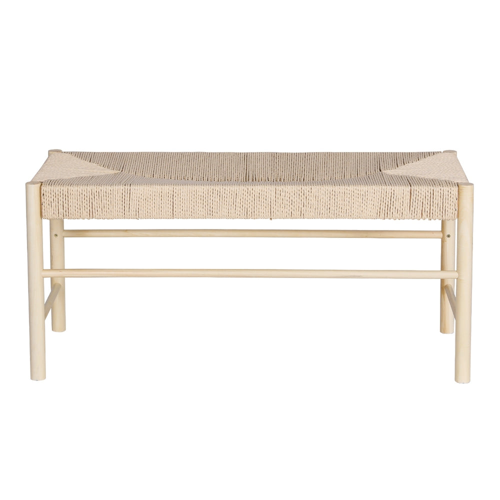 Artiss Dining Bench Paper Rope Seat Wooden Chair 100cm-Furniture > Dining-PEROZ Accessories