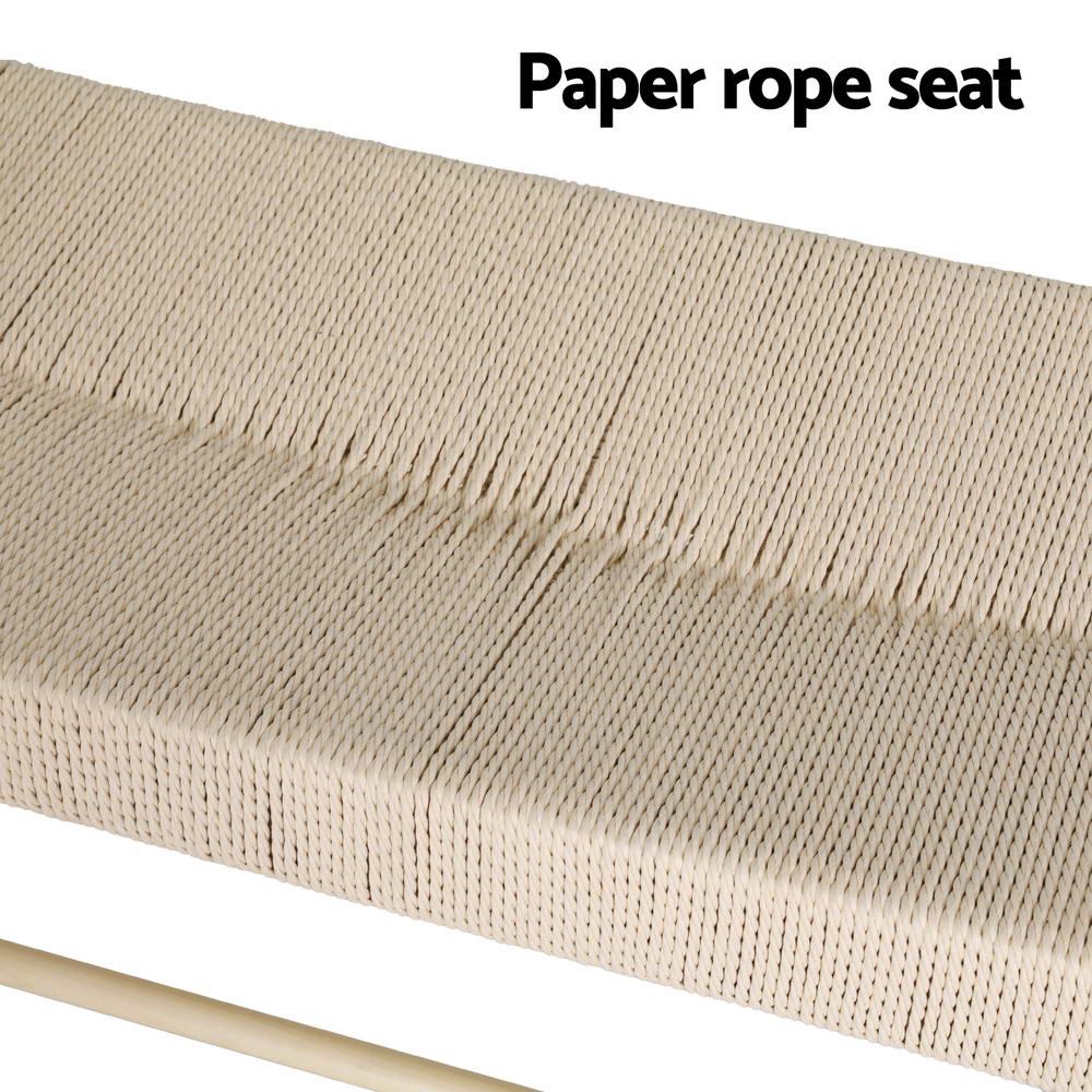 Artiss Dining Bench Paper Rope Seat Wooden Chair 100cm-Furniture > Dining-PEROZ Accessories