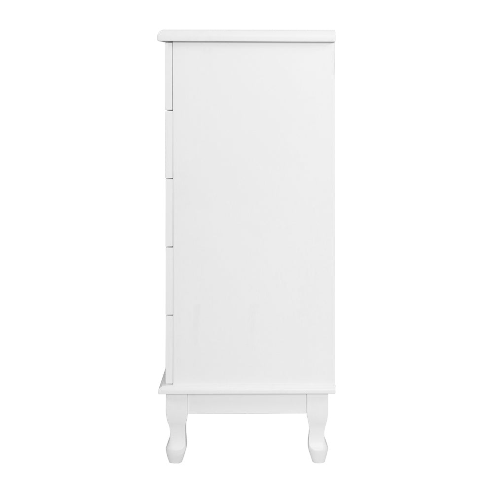 Artiss 5 Chest of Drawers - KUBI White-Furniture > Bedroom-PEROZ Accessories