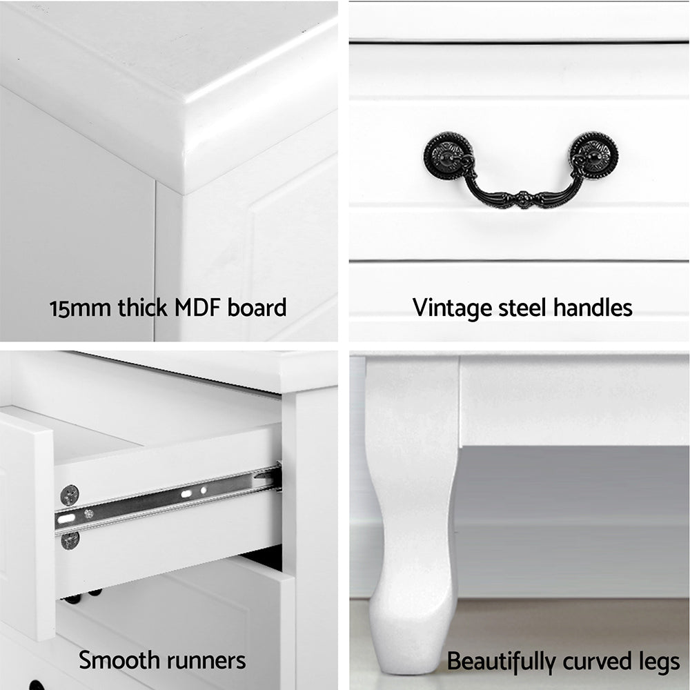 Artiss 5 Chest of Drawers - KUBI White-Furniture > Bedroom-PEROZ Accessories