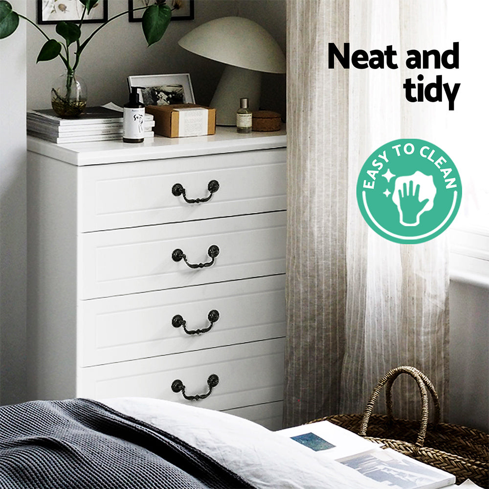Artiss 5 Chest of Drawers - KUBI White-Furniture > Bedroom-PEROZ Accessories