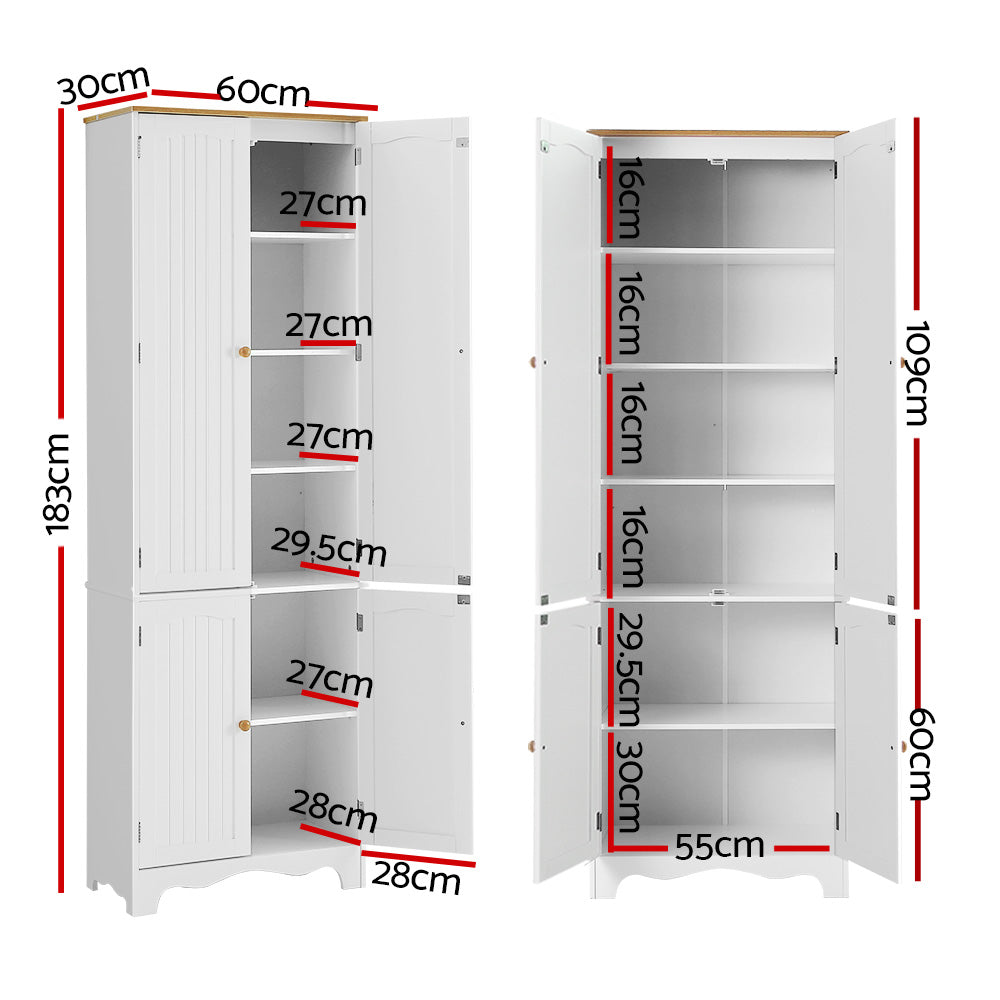 Artiss Buffet Sideboard 4 Doors - BERNE White-Storage Cabinet-PEROZ Accessories