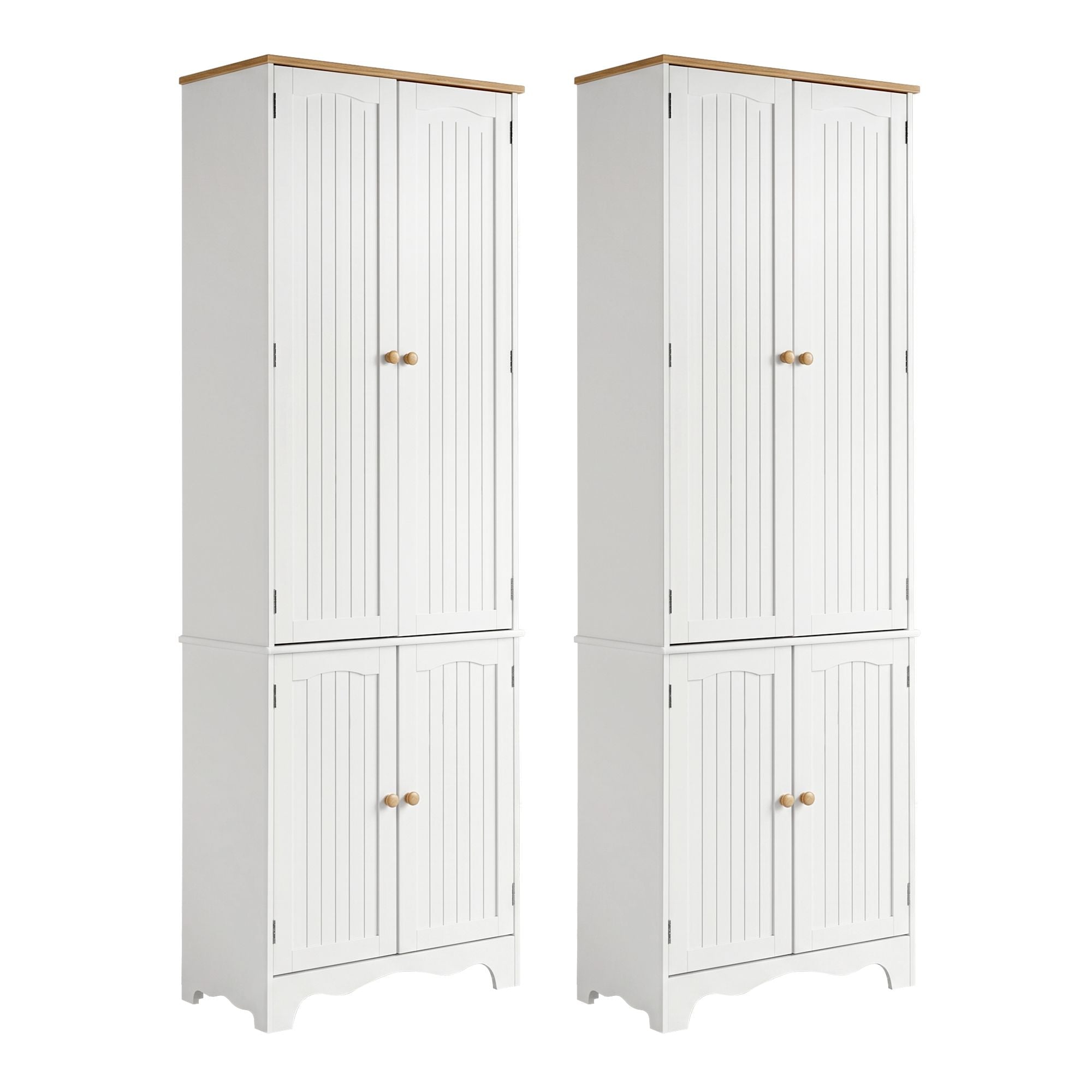 Artiss 2x Buffet Sideboard Pantry Cabinet Cupboard 6-Tiers Storage Shelves BERNE-Furniture > Dining > Buffets & Sideboards-PEROZ Accessories