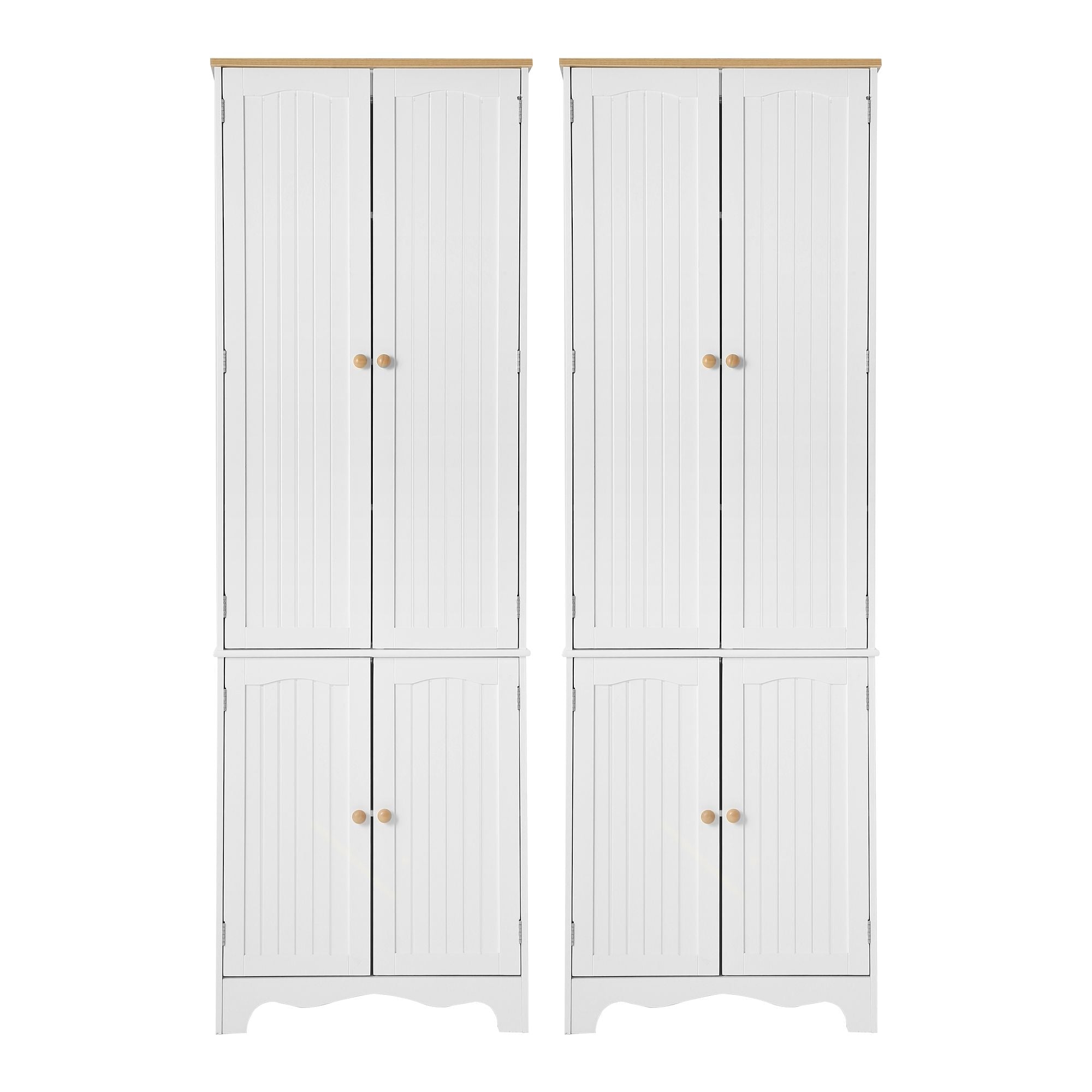 Artiss 2x Buffet Sideboard Pantry Cabinet Cupboard 6-Tiers Storage Shelves BERNE-Furniture > Dining > Buffets & Sideboards-PEROZ Accessories