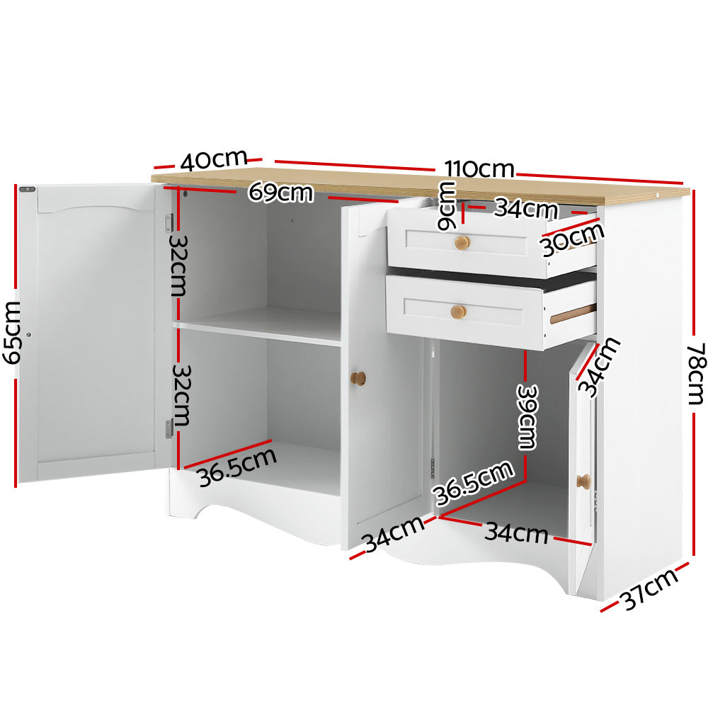 Artiss Buffet Sideboard 3 Doors - BERNE White-Furniture > Dining-PEROZ Accessories