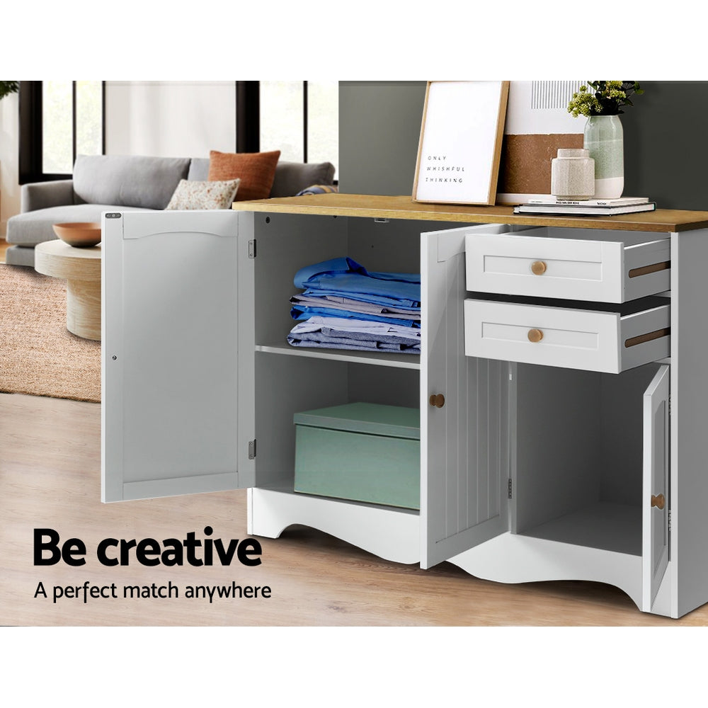 Artiss Buffet Sideboard 3 Doors - BERNE White-Furniture > Dining-PEROZ Accessories