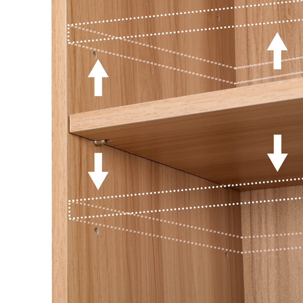 Artiss Bookshelf 8 Tiers MILO Pine-Furniture > Living Room-PEROZ Accessories