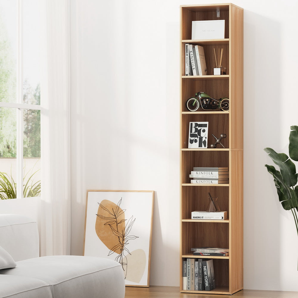 Artiss Bookshelf 8 Tiers MILO Pine-Furniture > Living Room-PEROZ Accessories