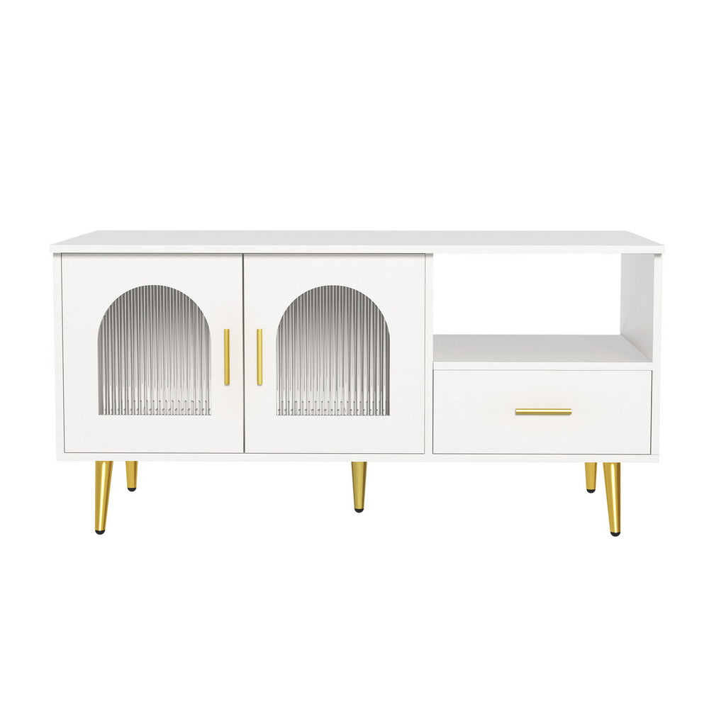 Artiss LED Coffee Table Shelf Drawer Storage White-Furniture > Living Room-PEROZ Accessories