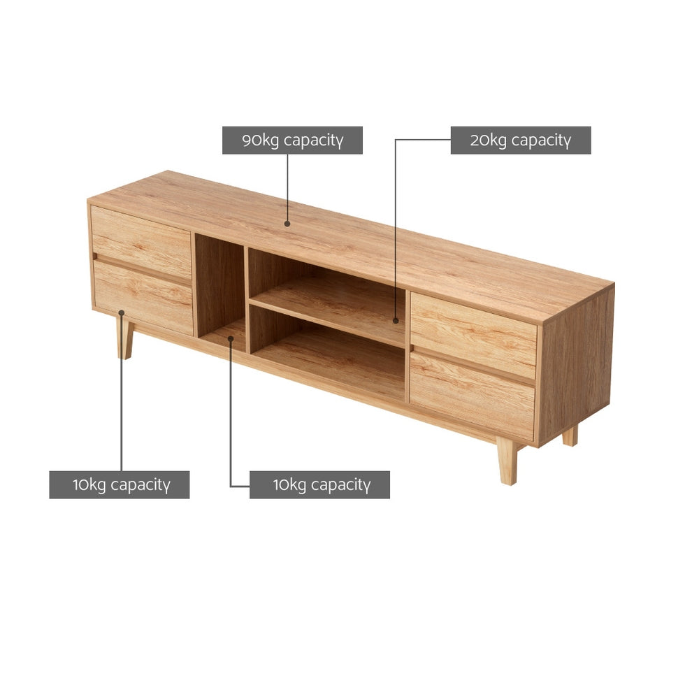 Artiss Entertainment Unit Stand TV Cabinet Storage Drawer Shelf 180cm Wooden-Furniture > Living Room-PEROZ Accessories