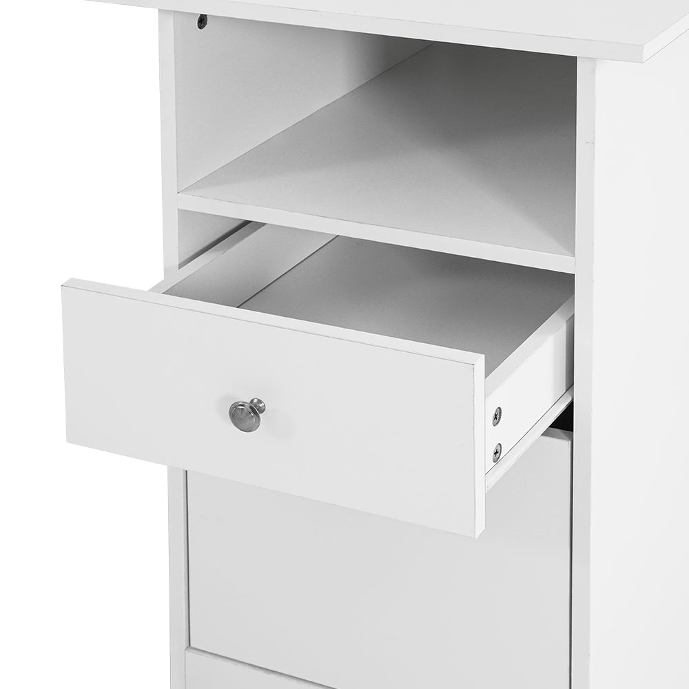 Artiss Computer Desk Shelf Cabinet L-Shape White 150CM-Office Desks-PEROZ Accessories