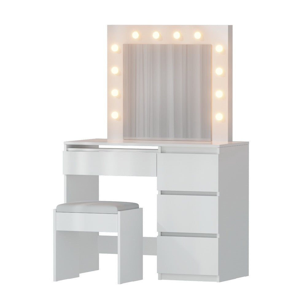 Artiss White Dressing Table with Led Bulbs-Dressing Tables-PEROZ Accessories