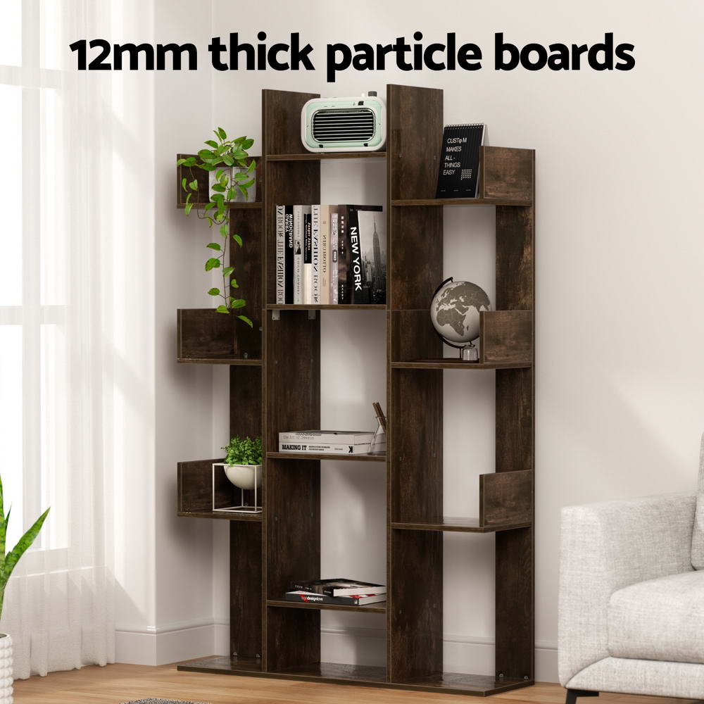 Artiss Tree-Shaped Bookshelf ROMI Walnut-Furniture > Bedroom-PEROZ Accessories