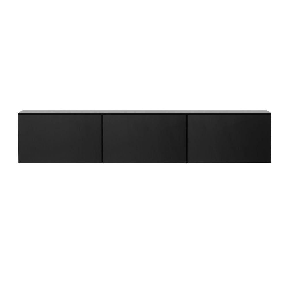 Artiss Floating Entertainment Unit TV Cabinet High Glossy Black 3 Cabinets 200CM-Furniture > Living Room-PEROZ Accessories