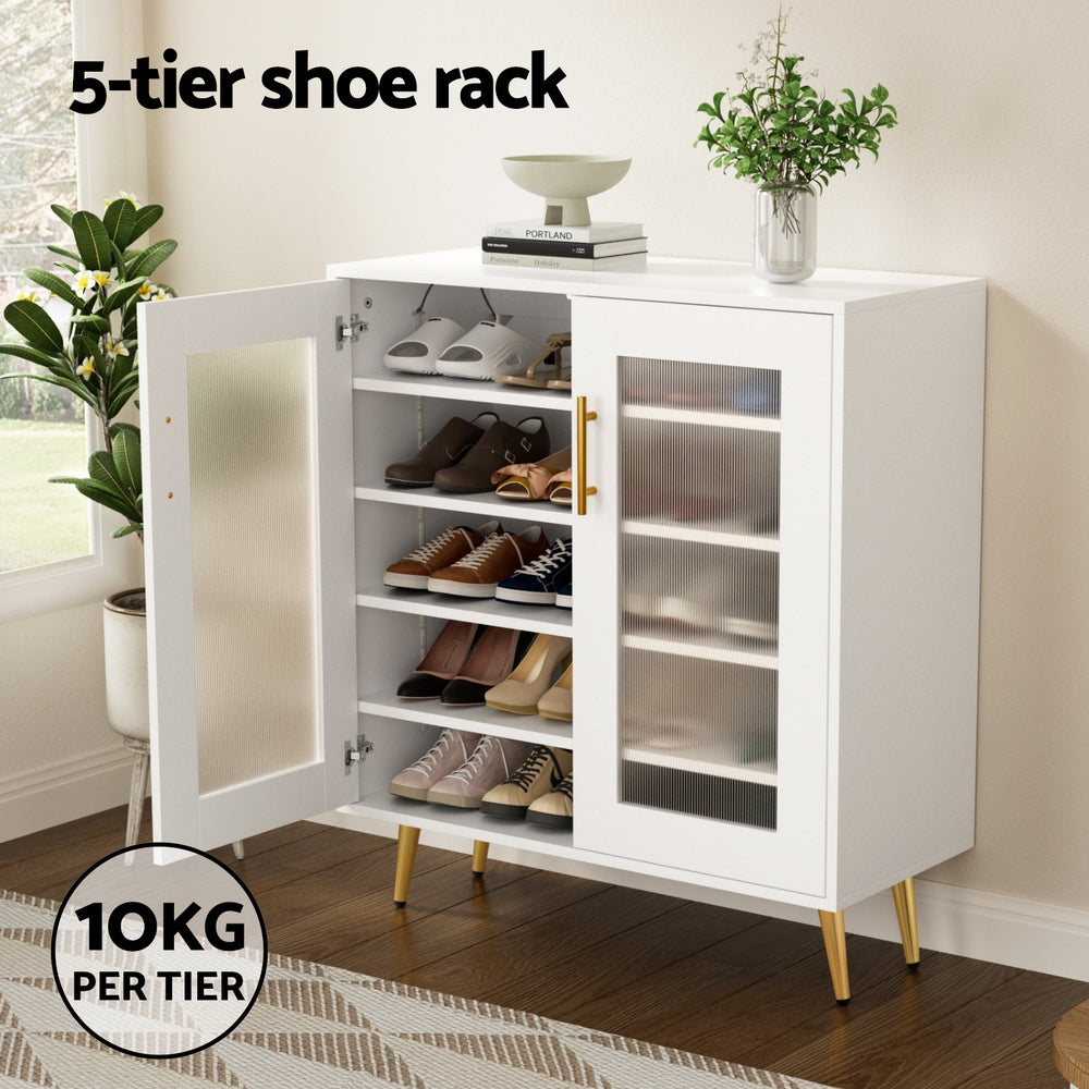 Artiss Shoe Rack 5-tier 20 Pairs Storage LED Light-Furniture > Living Room > Shoe Storage-PEROZ Accessories