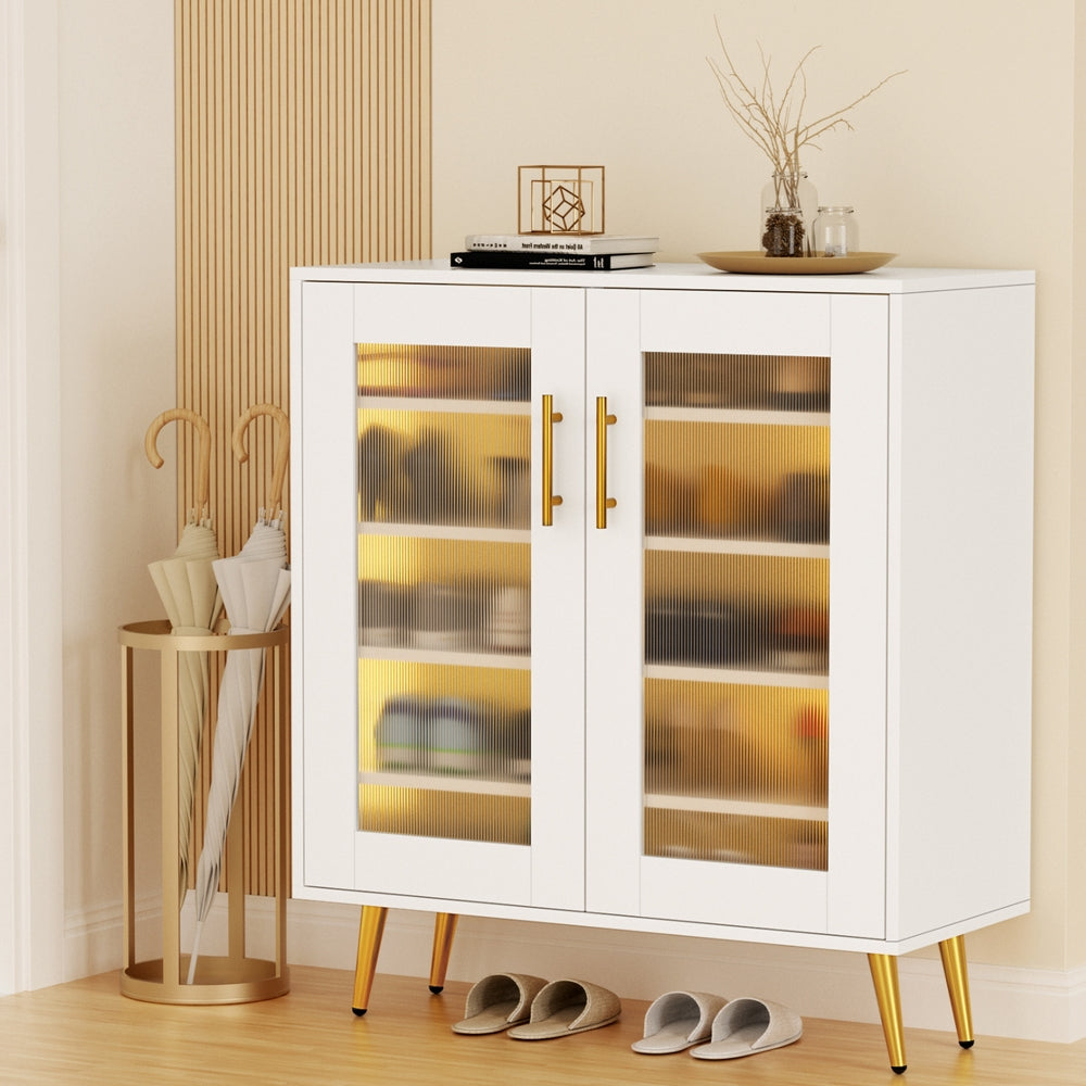 Artiss Shoe Rack 5-tier 20 Pairs Storage LED Light-Furniture > Living Room > Shoe Storage-PEROZ Accessories